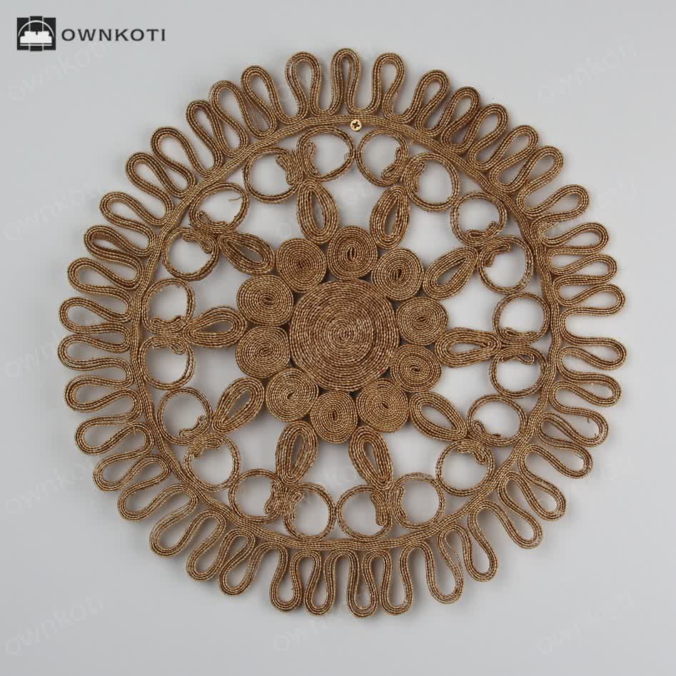 Simple Style Round Shape Straw Placemat