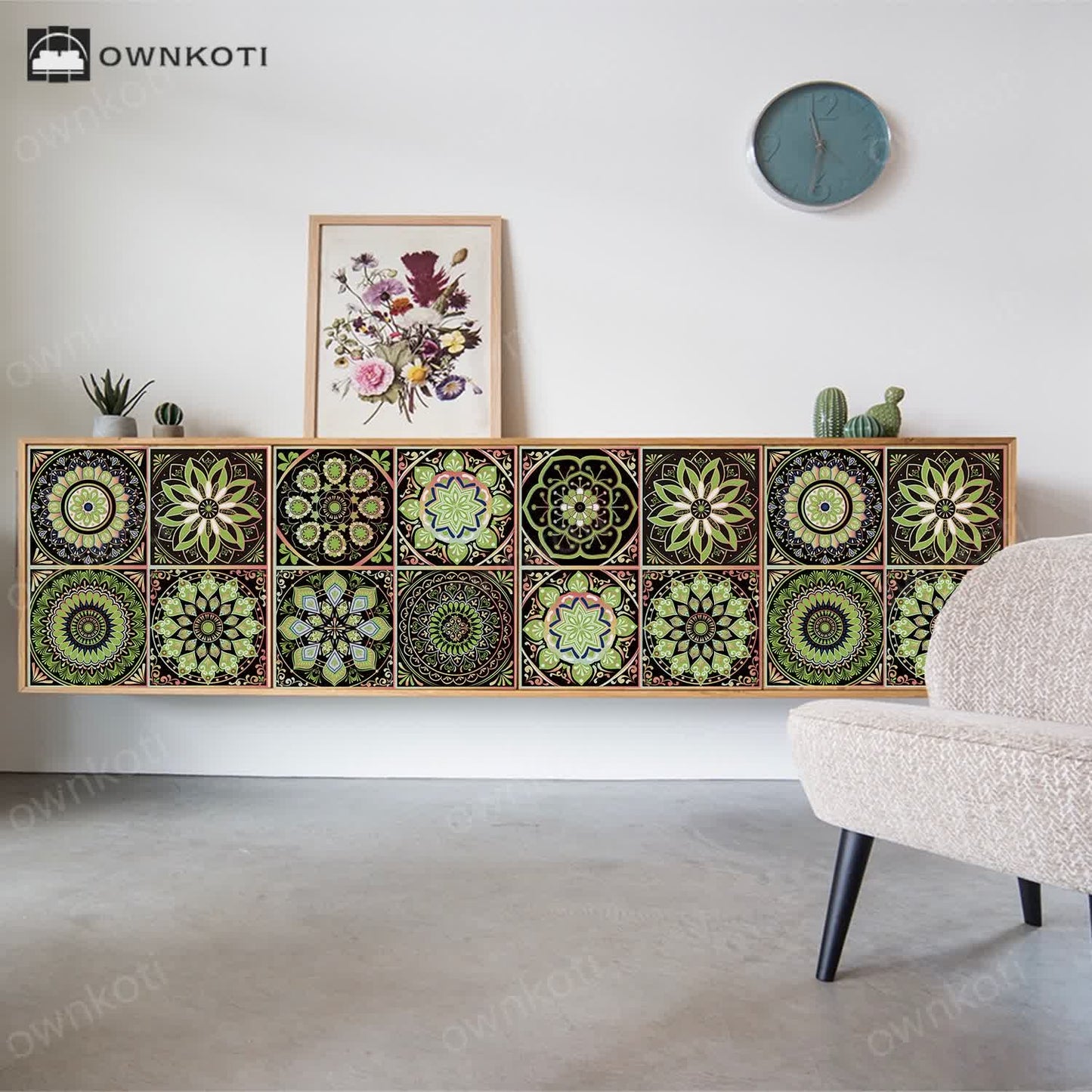 Mandala Peel and Stick Wall Sticker (10PCS)