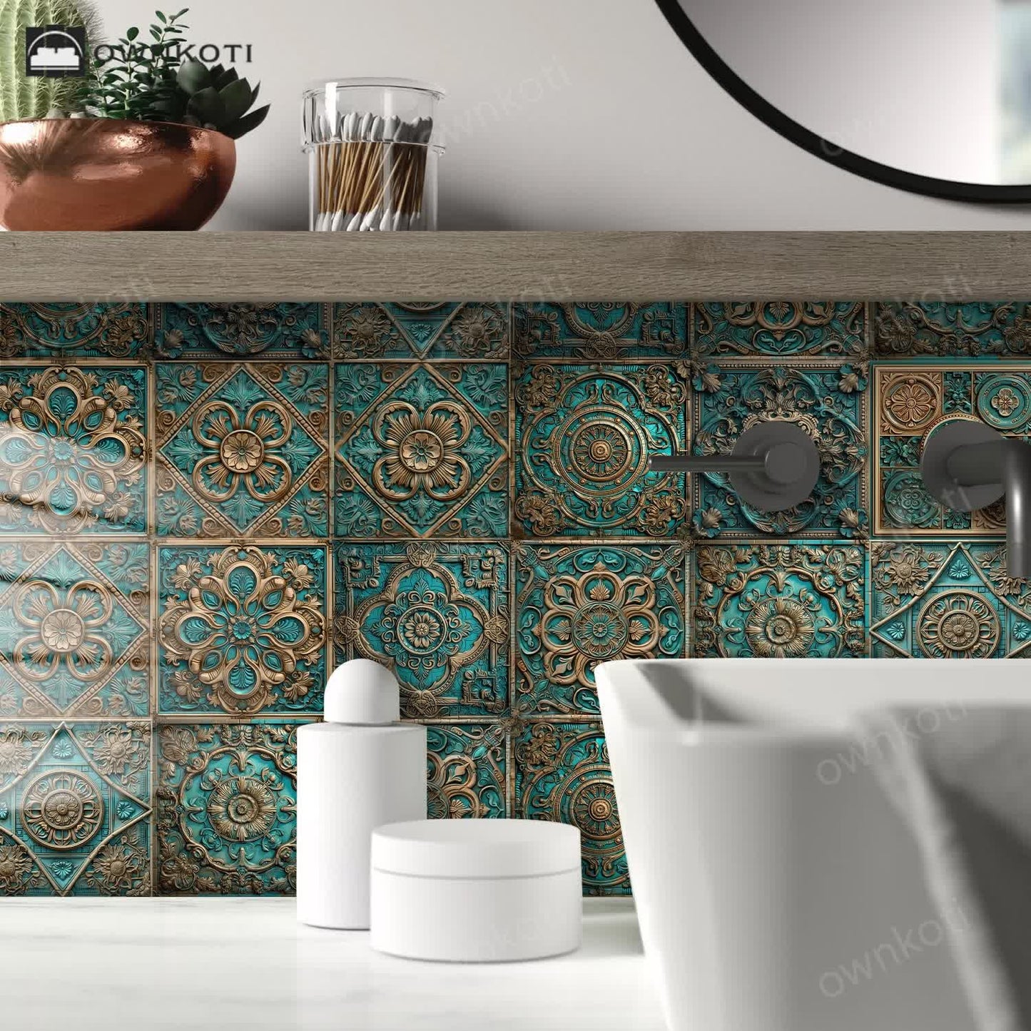 Vintage Mandala Waterproof Tile Stickers (10PCS)