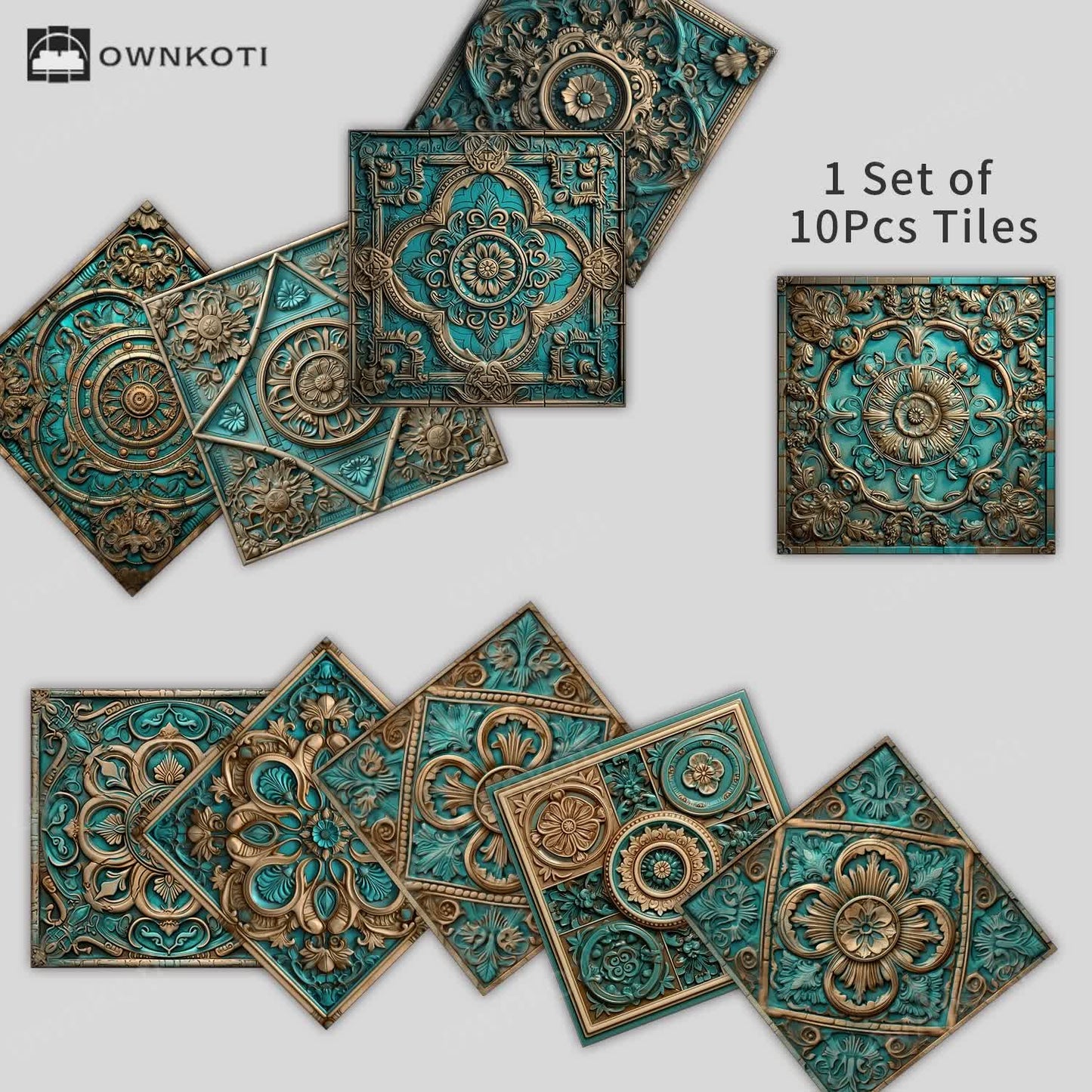 Vintage Mandala Waterproof Tile Stickers (10PCS)