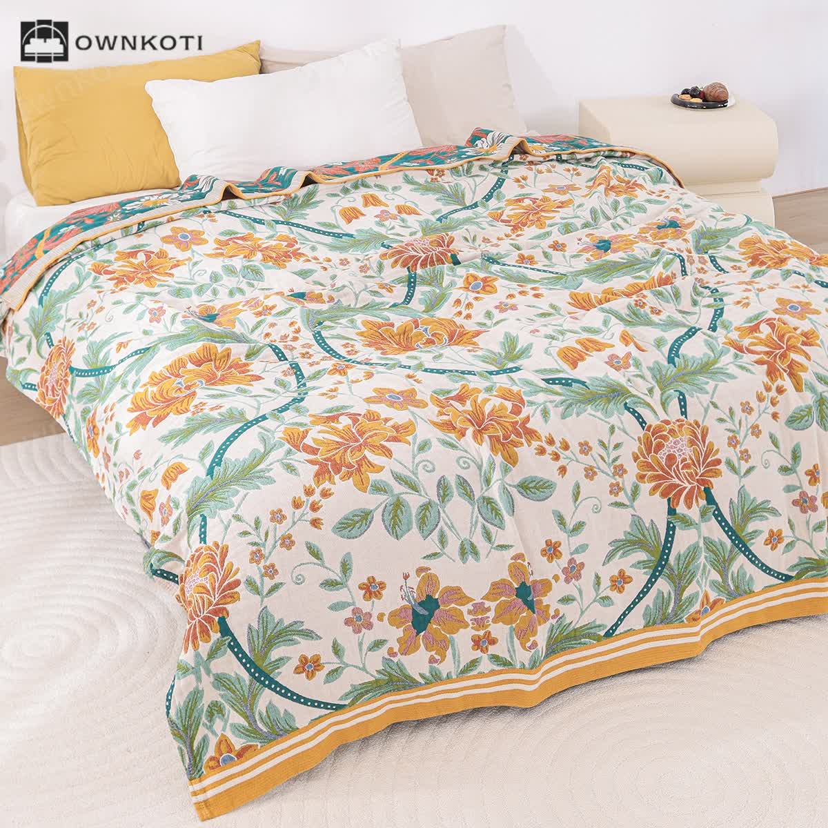 Refresh Flower Leaf  Cotton Gauze Quilt