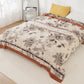 Cotton Gauze Rose Print Comfy Quilt - Caramel - King - image 6