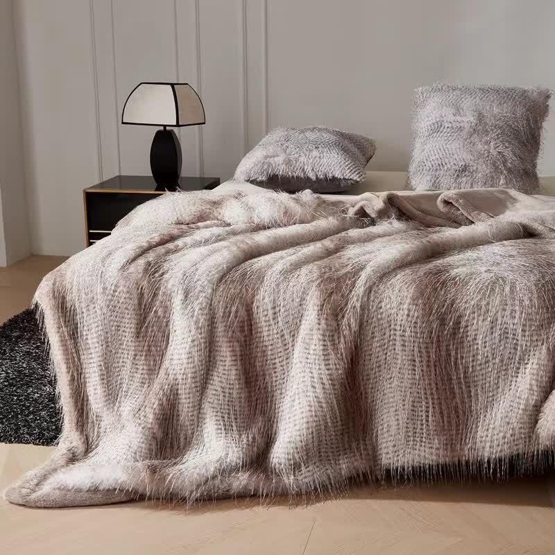 Gradient Luxurious Ostrich Feather Throw Blanket - image 6