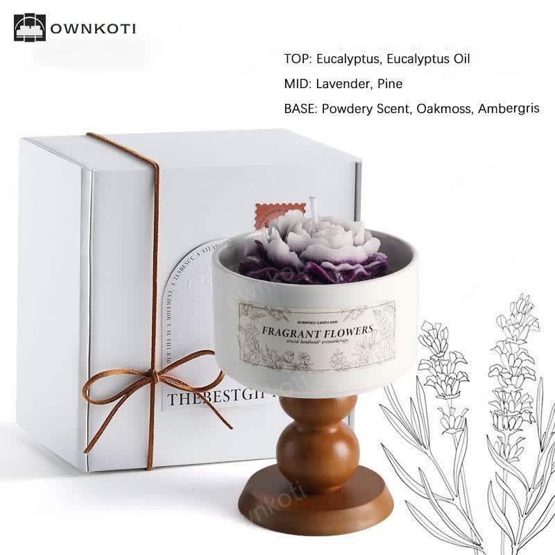 Elegant Camellia Ceramic Scented Candle