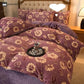 Elegant Floral Comfy Velvet Bedding Set(4PCS)