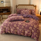 Elegant Floral Comfy Velvet Bedding Set(4PCS)