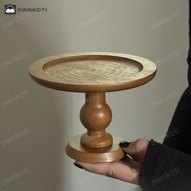 Round Shape Wooden Table Display Cake Stand