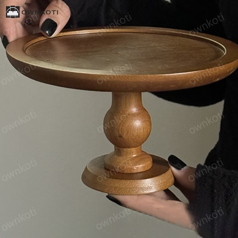 Round Shape Wooden Table Display Cake Stand