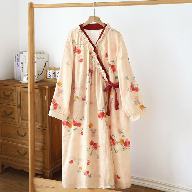 Ownkoti Rural Pomegranate Bamboo Fiber Nightdress - L - image 0