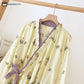 V-neck Cotton Floral Loquat Nightgown