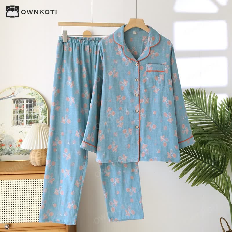 Refresh Strawberry Cotton Gauze Pajama Set