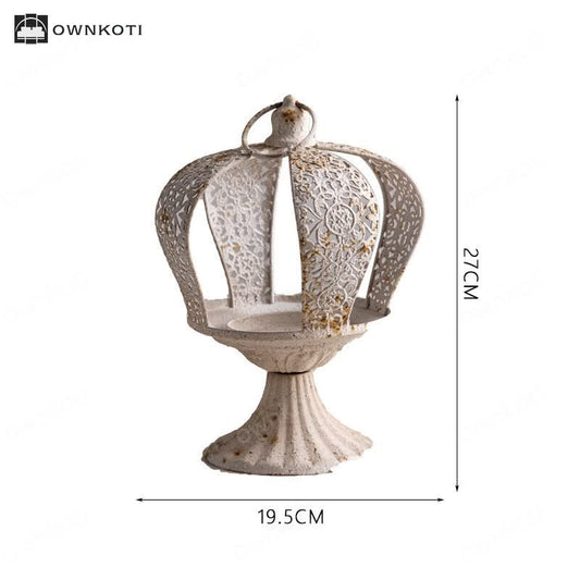 Crown Shape Metal Candle Holder Stand