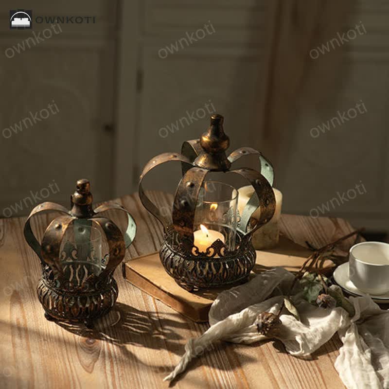 Crown Shape Metal Candle Holder Stand