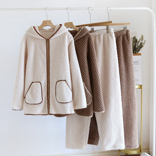 Warm Fleece Hooded Pajama Set - image 0