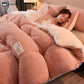 Solid Color Soft Sherpa Blanket with Comforter