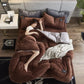 Double-sided Fleece Throw Blanket with Comforter