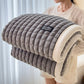 Ownkoti Plaid Texture Soft  Fleece Throw Blanket - Dark Gray - 2pcs Pillowcases - 19" x 29" - image 4