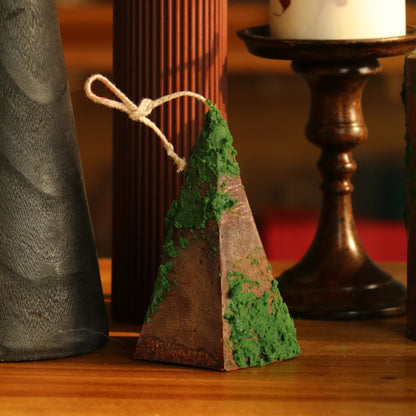 Green Hills & Moss Art Ornament Scented Candle - Woody - Pentahedron:  1.97" x 5.91" - image 5