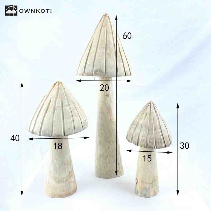 Mushroom Shape Wooden Home Decor Ornaments(3PCS)