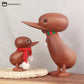 Wooden Duck with Scarf Craft Ornament