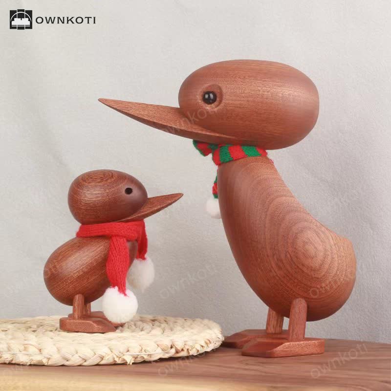 Wooden Duck with Scarf Craft Ornament