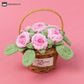 Woven Rose Flower Basket Ornament