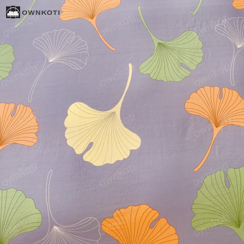 Cotton Ginkgo Leaf Duvet Cover Bedding Set(4PCS)