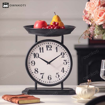 Iron Creative Clock Fruit Tray Decoration