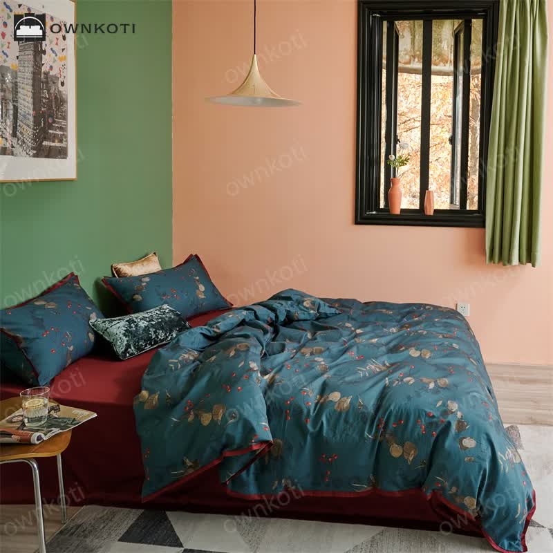 Cotton Retro Literary Style Bedding Set(4PCS)