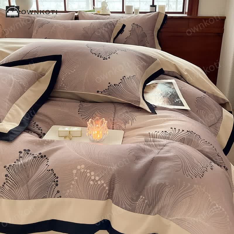 Luxurious Brushed Cotton Floral Bedding Set(4PCS)