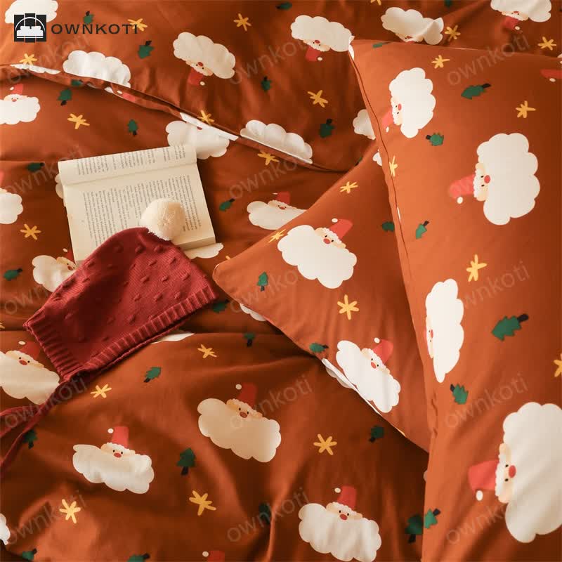 Pure Cotton Santa Claus Bedding Set(4PCS)