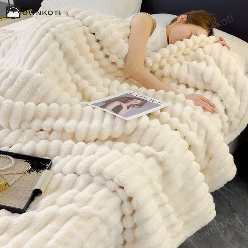 Reversible Warm Fleece Throw Blanket