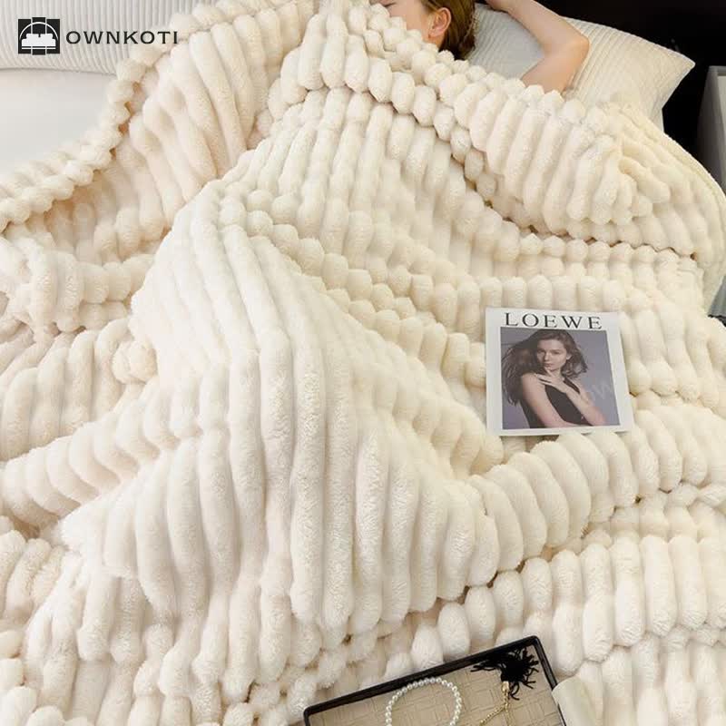 Reversible Warm Fleece Throw Blanket