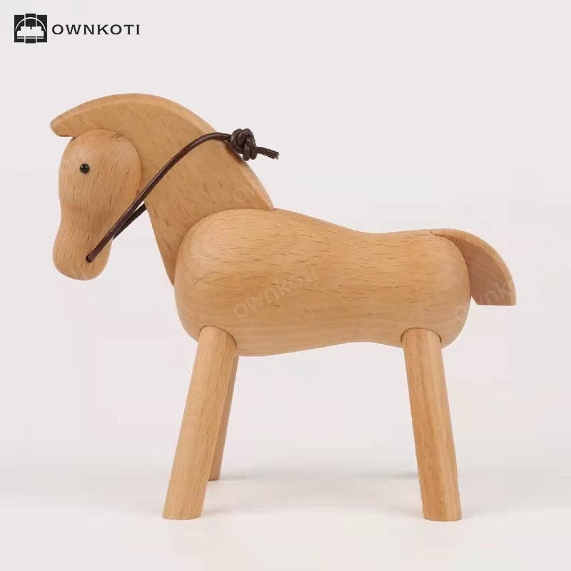 Solid Wood Creative Puppet Horse Ornament