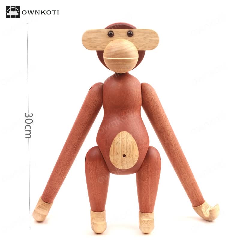 Solid Wood Movable Puppet Monkey Ornament