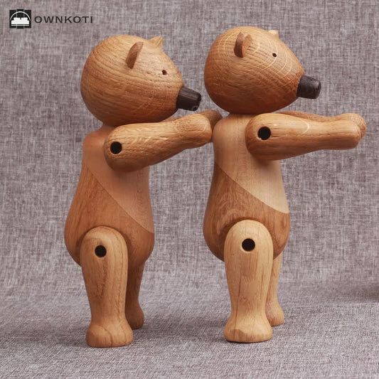 Wooden Movable Puppet Bear Ornament