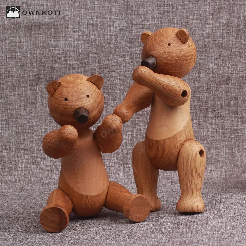 Wooden Movable Puppet Bear Ornament