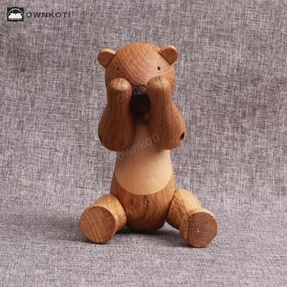 Wooden Movable Puppet Bear Ornament