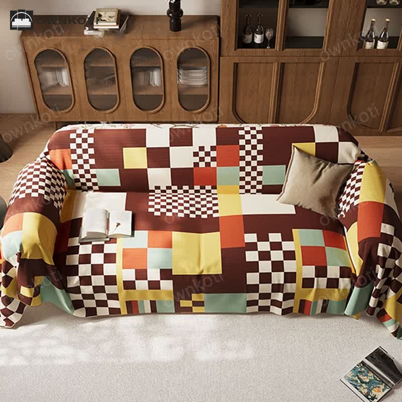 Modern Style Plaid Soft Sofa Cover