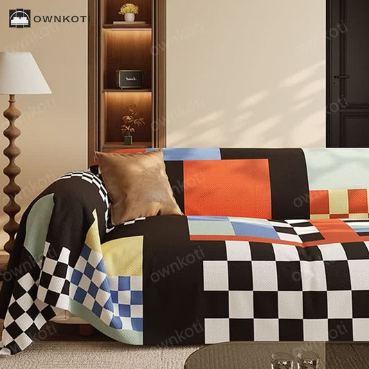 Modern Style Plaid Soft Sofa Cover