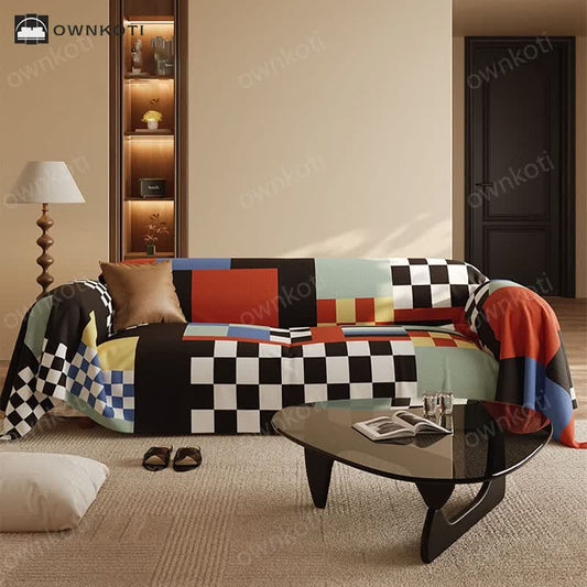 Modern Style Plaid Soft Sofa Cover