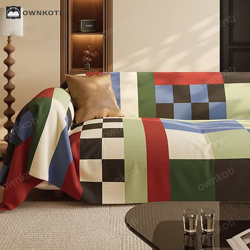 Modern Style Plaid Soft Sofa Cover