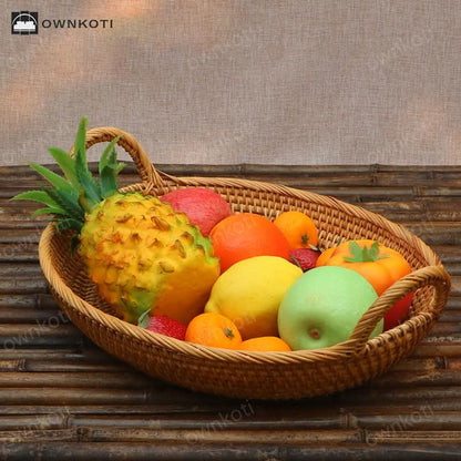 Simple Farmhouse Rattan Fruit Basket