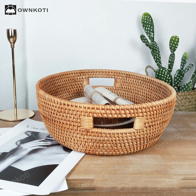 Handmade Rattan Woven Oval Tray