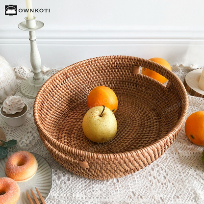 Handmade Rattan Woven Oval Tray