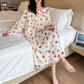 Plus Size Cotton Doll Collar Long Nightgown