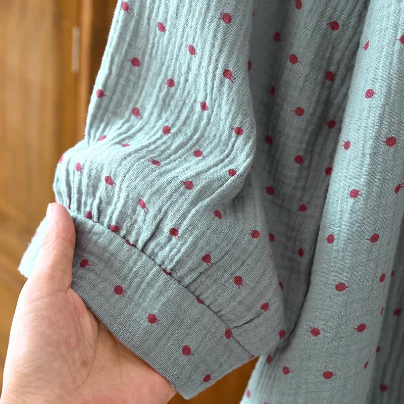 Ownkoti V-neck Cotton Polka Dots Nightdress - image 5