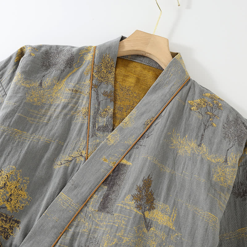 Ownkoti Neutral Landscape Kimono Cotton Pajama Set - image 4