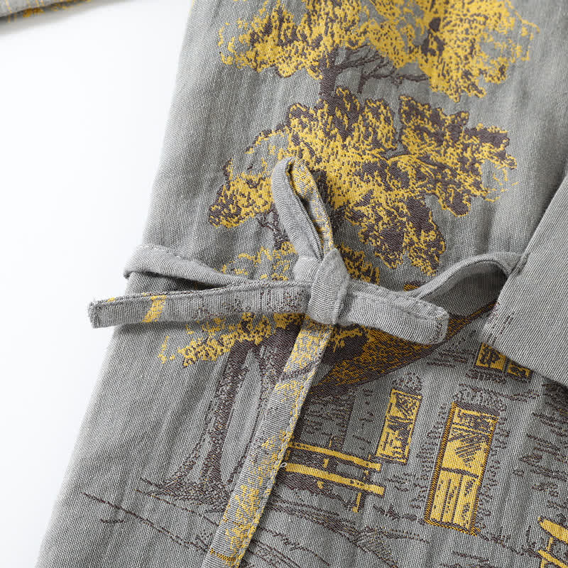 Ownkoti Neutral Landscape Kimono Cotton Pajama Set - image 8