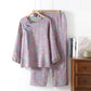 Floral Bird Frog Button Cotton Pajama Set